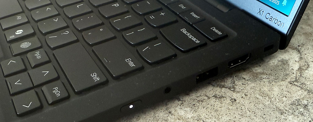 Lenovo ThinkPad X1 Carbon Aura Edition laptop right side ports