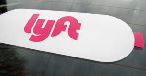 Lyft sticker on rideshare vehicle